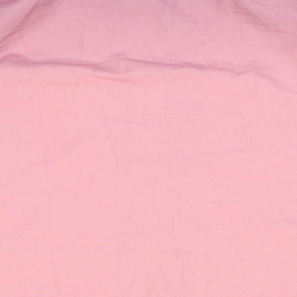 Ashley Hall Womens Pink Polyester Basic Button-Up Size 10 Round Neck