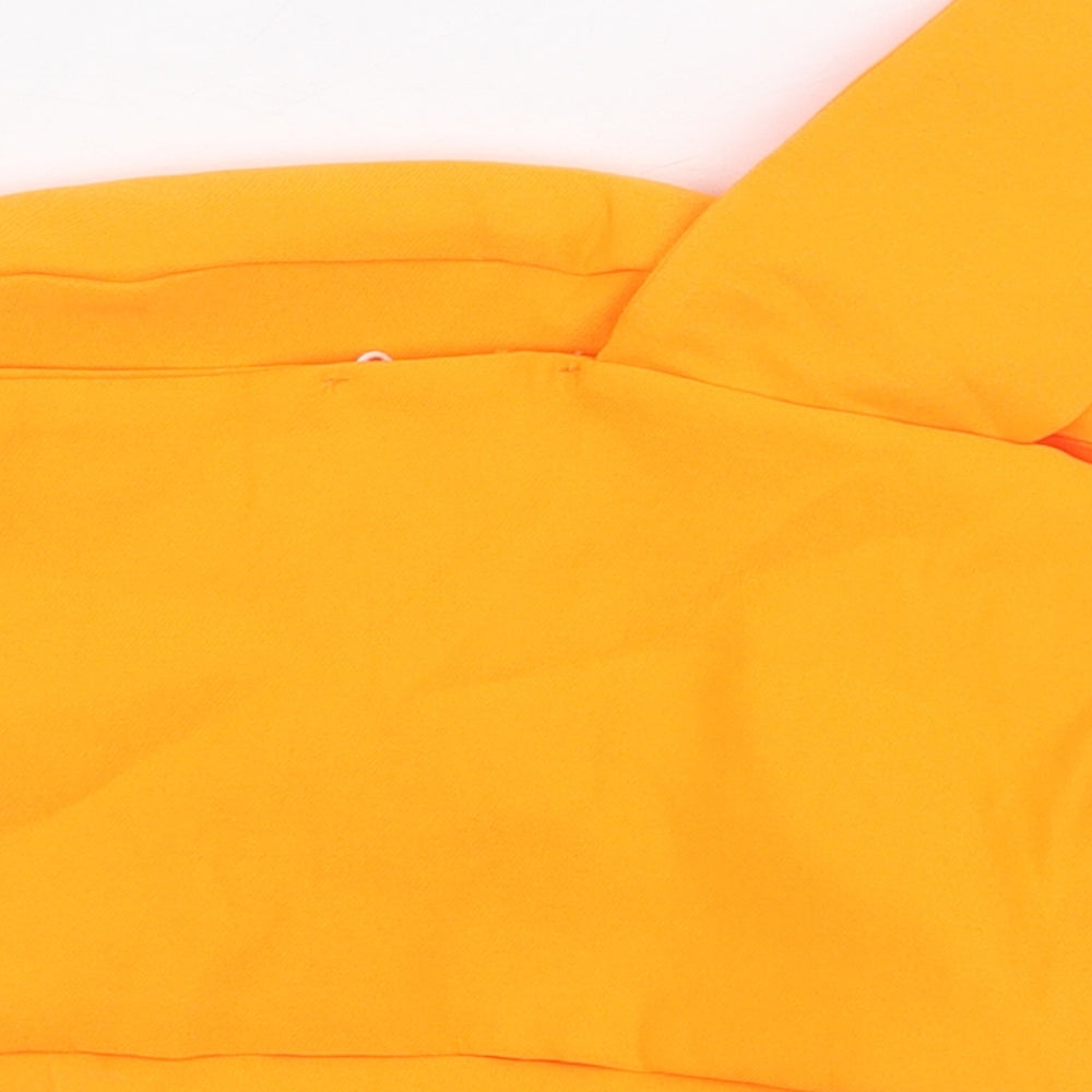 Zara Womens Orange Polyester Cropped Blouse Size M Off the Shoulder - One Strap