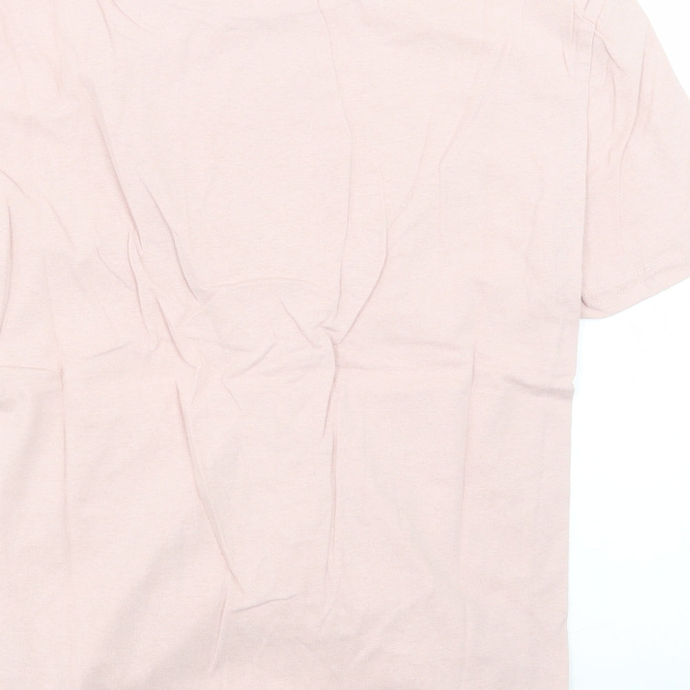 eight Womens Pink Cotton Basic T-Shirt Size S Crew Neck