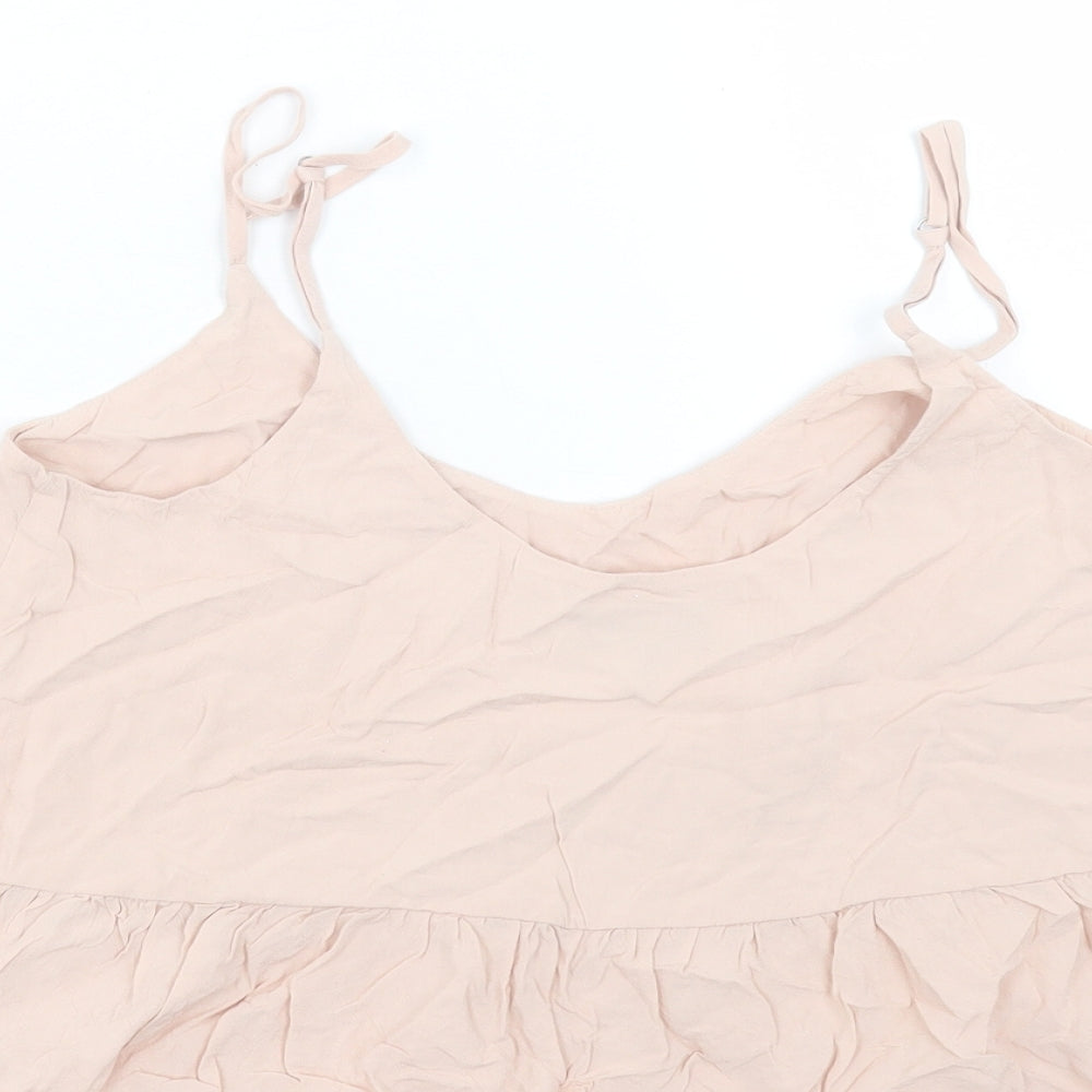 Topshop Womens Pink Viscose Basic Tank Size 10 V-Neck