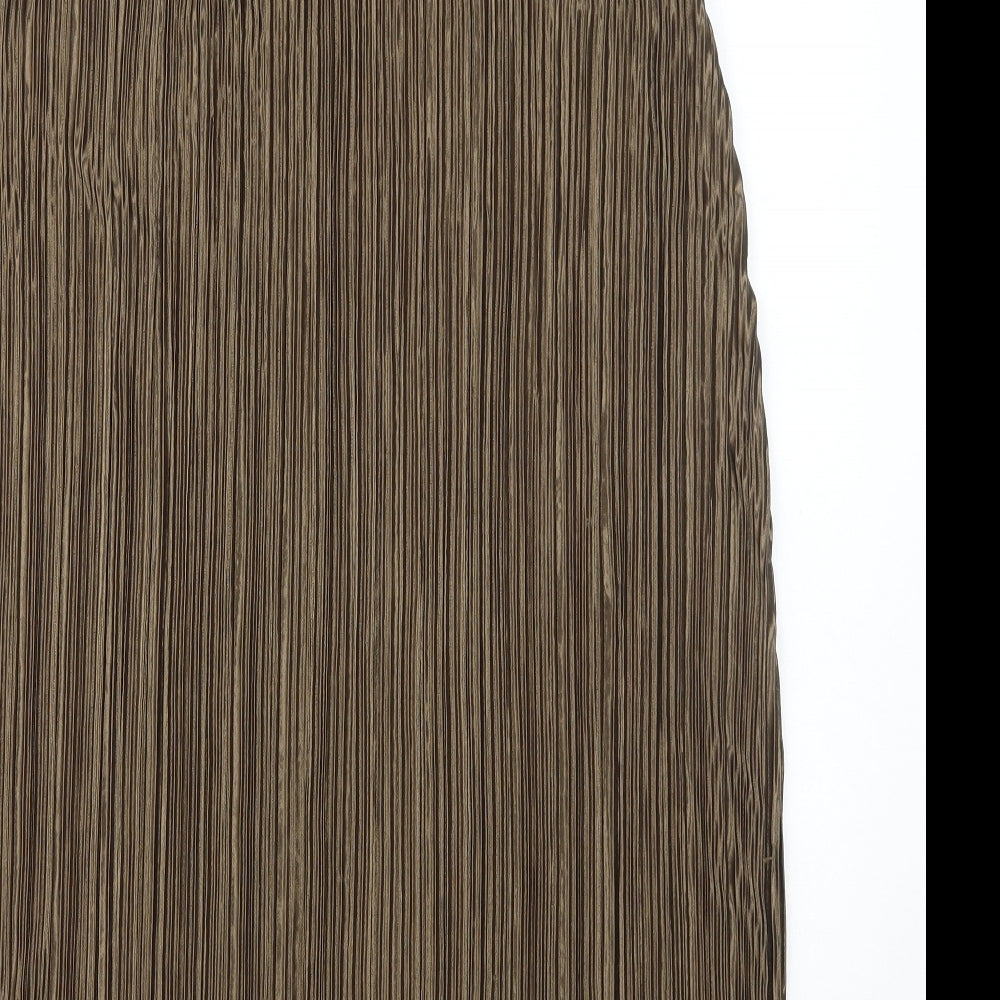 H&M Womens Brown Polyester Shift Size M Scoop Neck Pullover