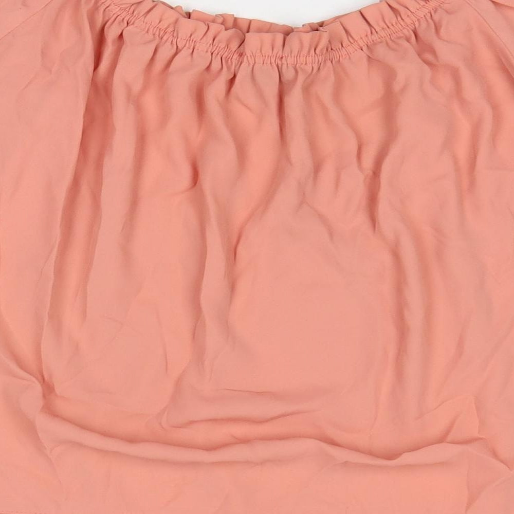 New Look Womens Pink Polyester Basic Blouse Size 12 Off the Shoulder