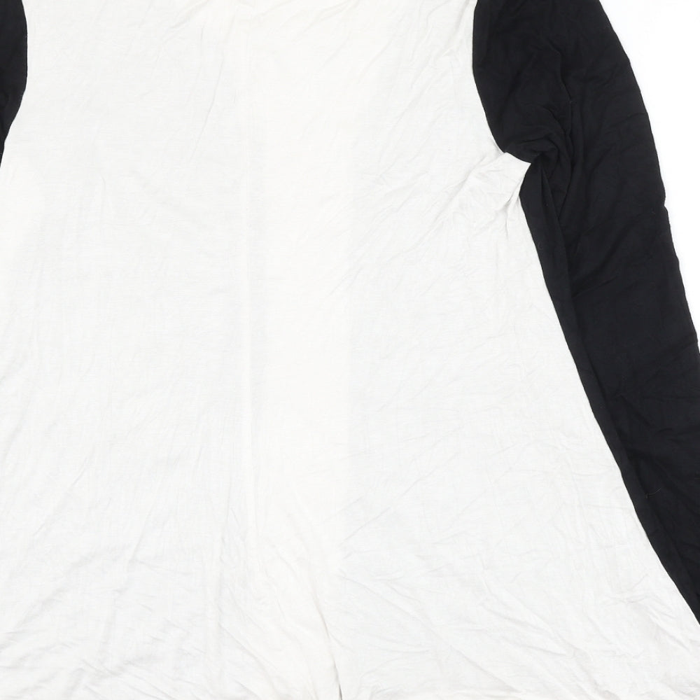 Grace Womens Black Viscose Basic Blouse Size L V-Neck