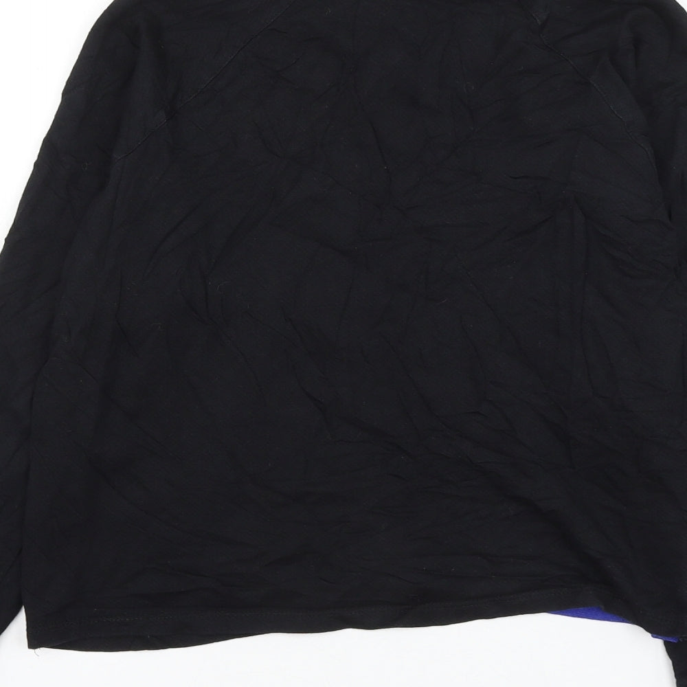 Select Womens Black Colourblock Cotton Pullover Sweatshirt Size 12 Pullover