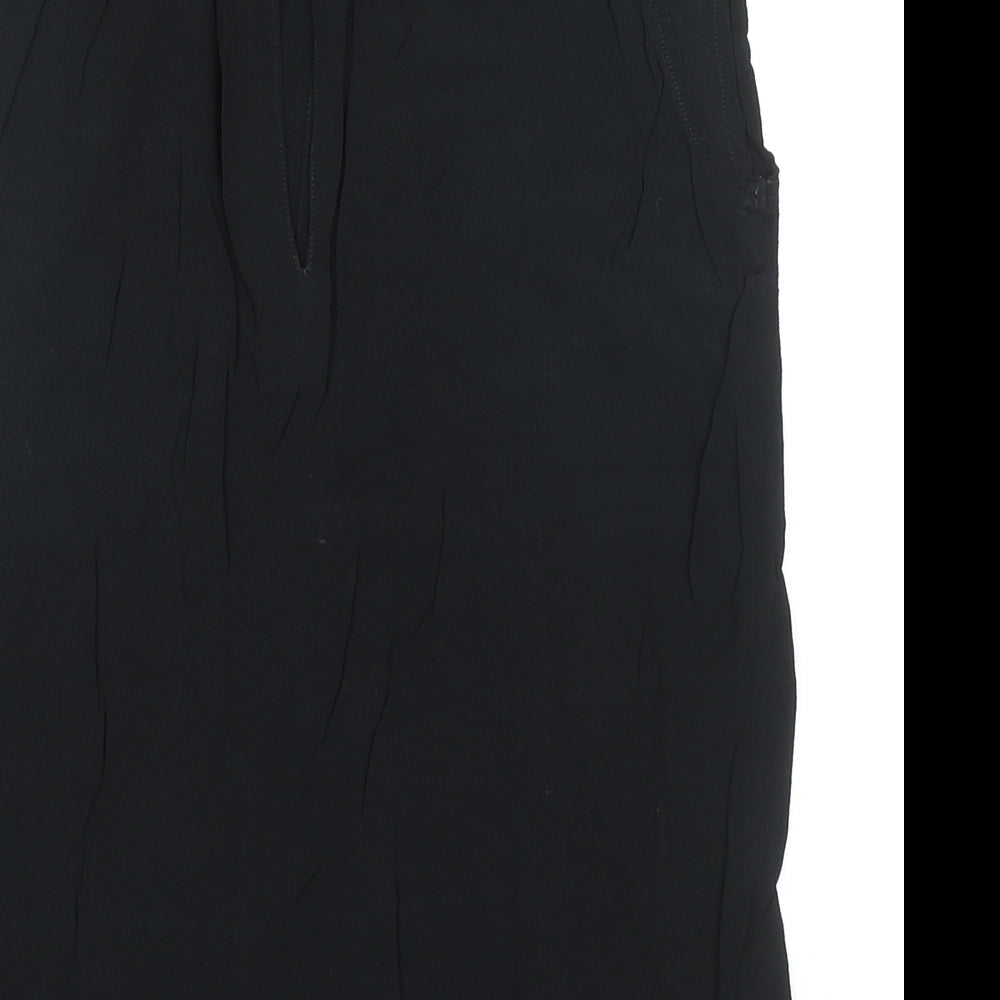 Second Female Womens Black Viscose Basic Blouse Size M Boat Neck