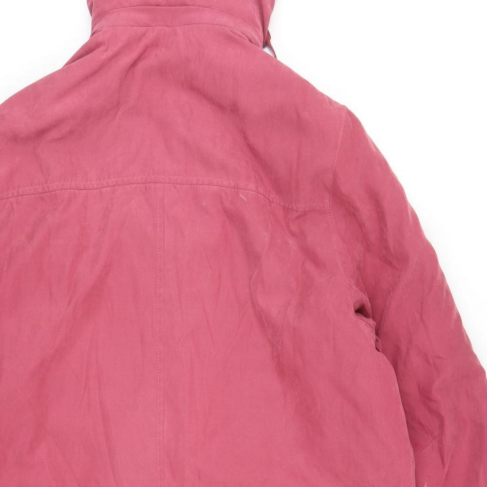 Eliza Gray Womens Pink Overcoat Coat Size 14 Snap