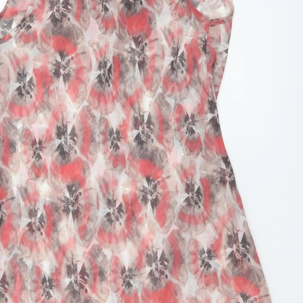 Topshop Womens Multicoloured Floral Polyester Tank Dress Size 10 Round Neck Pullover