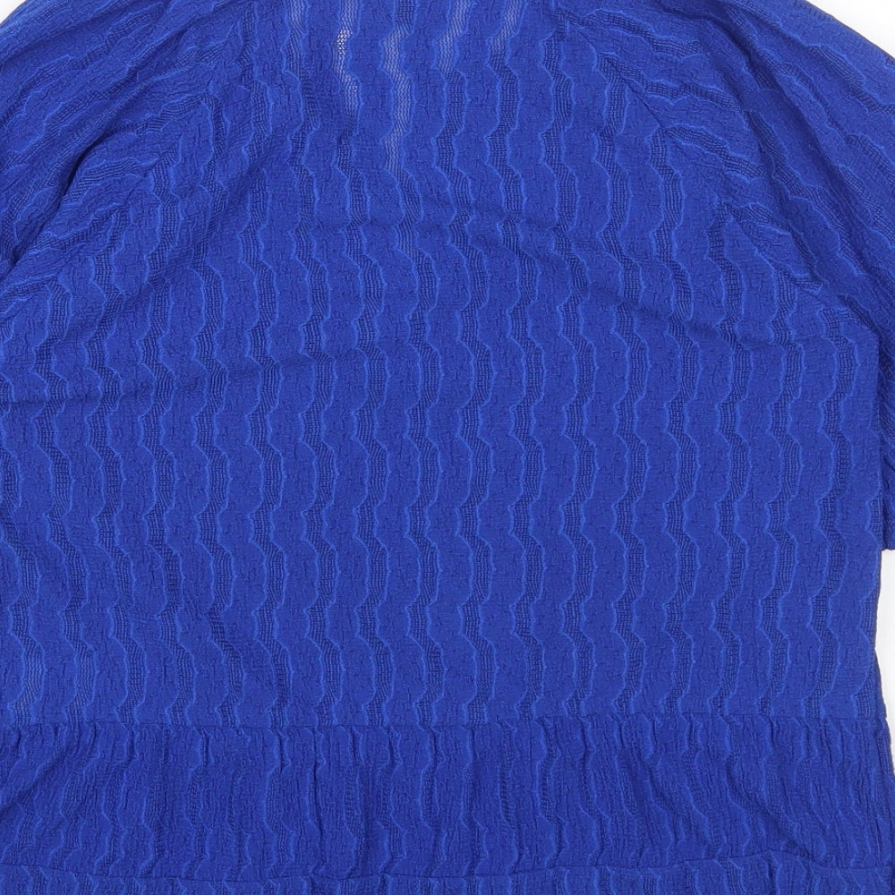 Phase Eight Womens Blue Polyester Basic T-Shirt Size 8 V-Neck