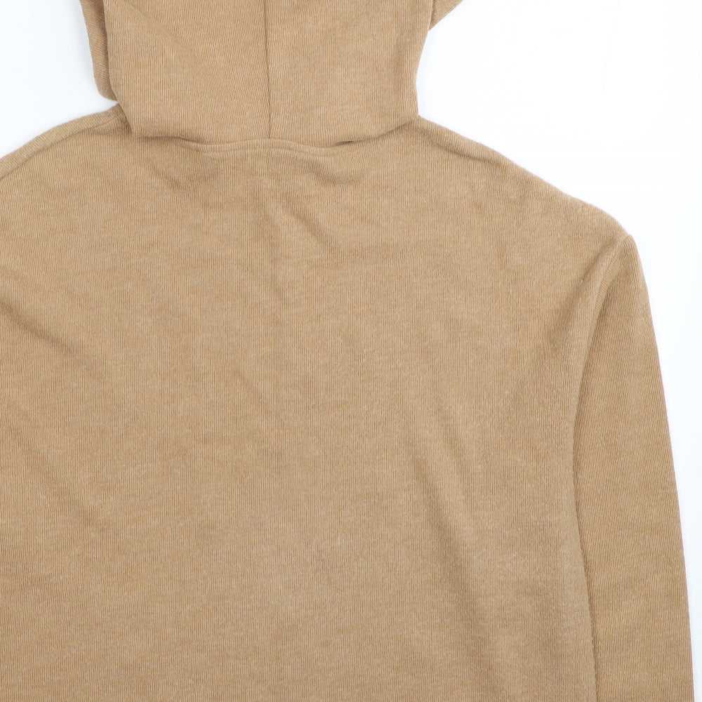 Zara Womens Brown Cotton Pullover Hoodie Size M Pullover
