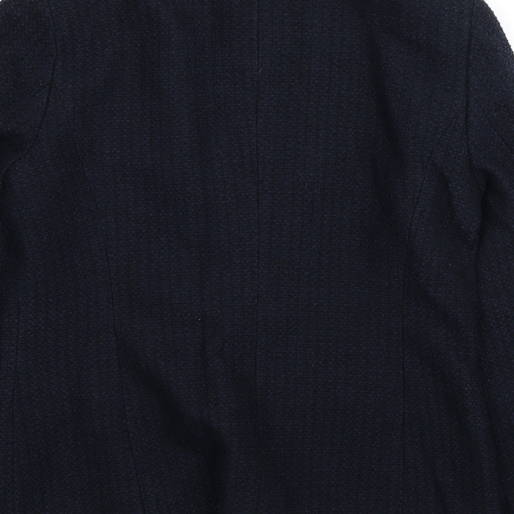 Per Una Womens Blue Pea Coat Coat Size 10 Button