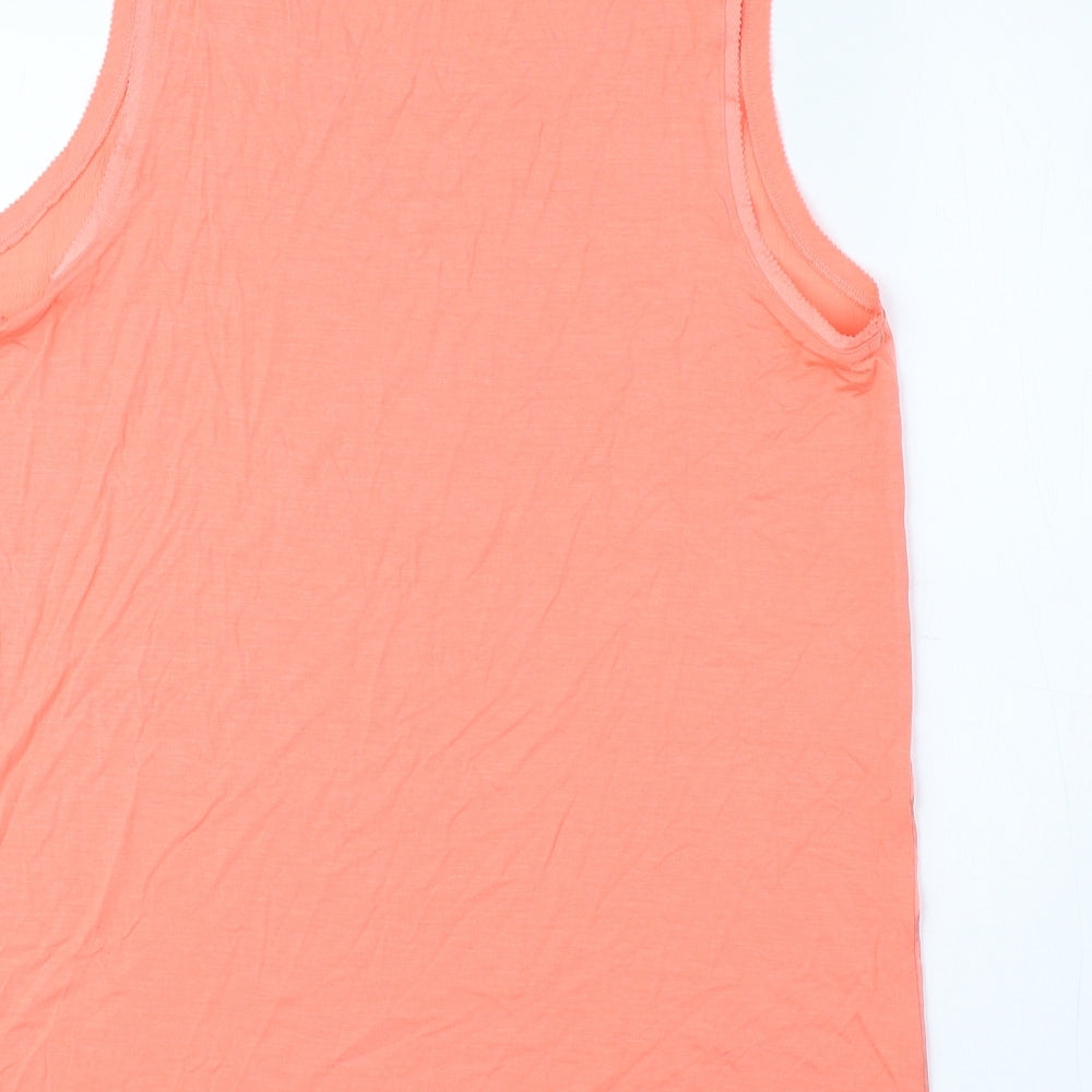 Marks & Spencer Womens Pink Polyester Basic Tank Size 10 Boat Neck