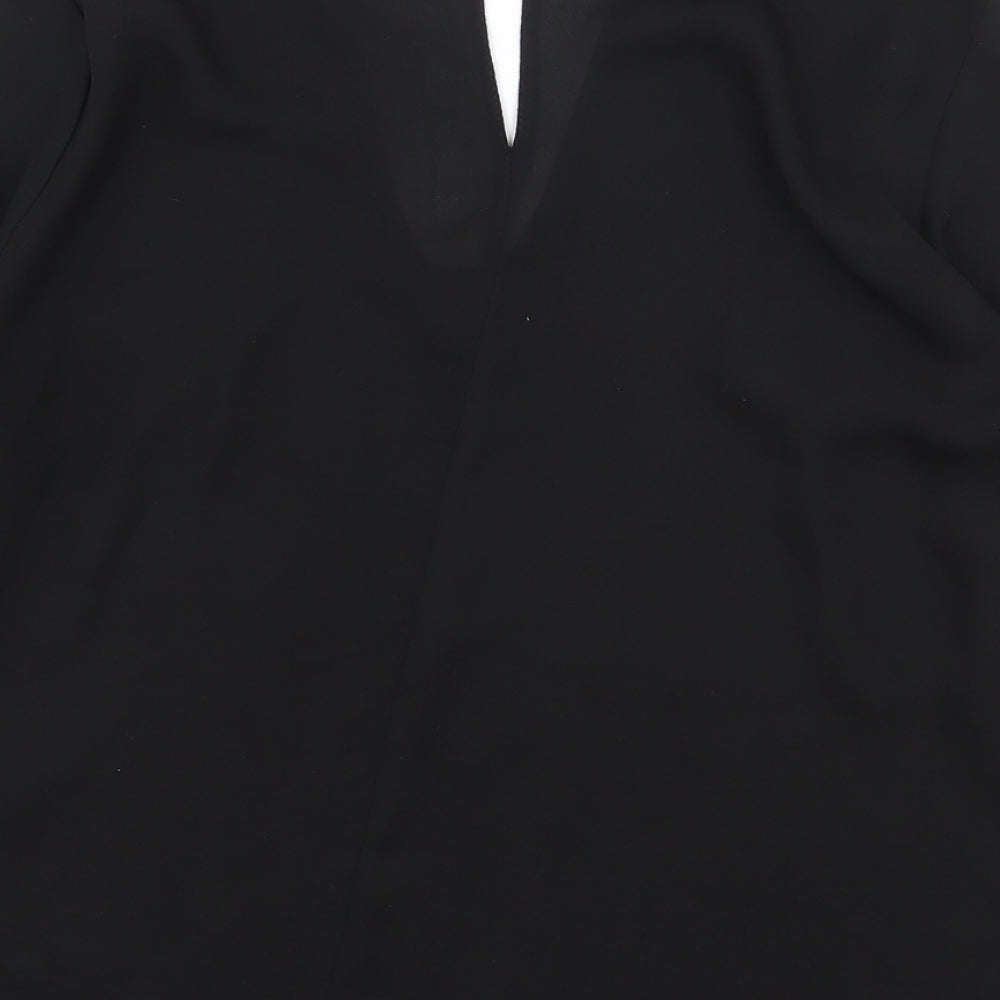 Atmosphere Womens Black Polyester Basic Blouse Size 10 Mock Neck