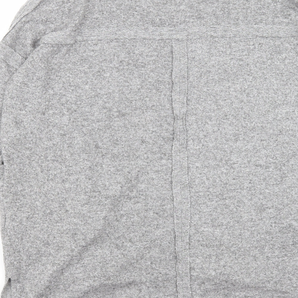COIN 1804 Womens Grey V-Neck Polyester Pullover Jumper Size L