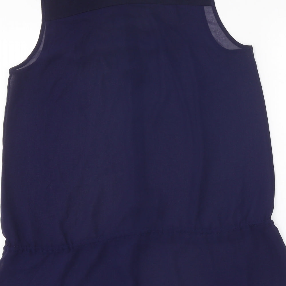 Rw&CO Womens Blue Polyester Basic Blouse Size S Collared