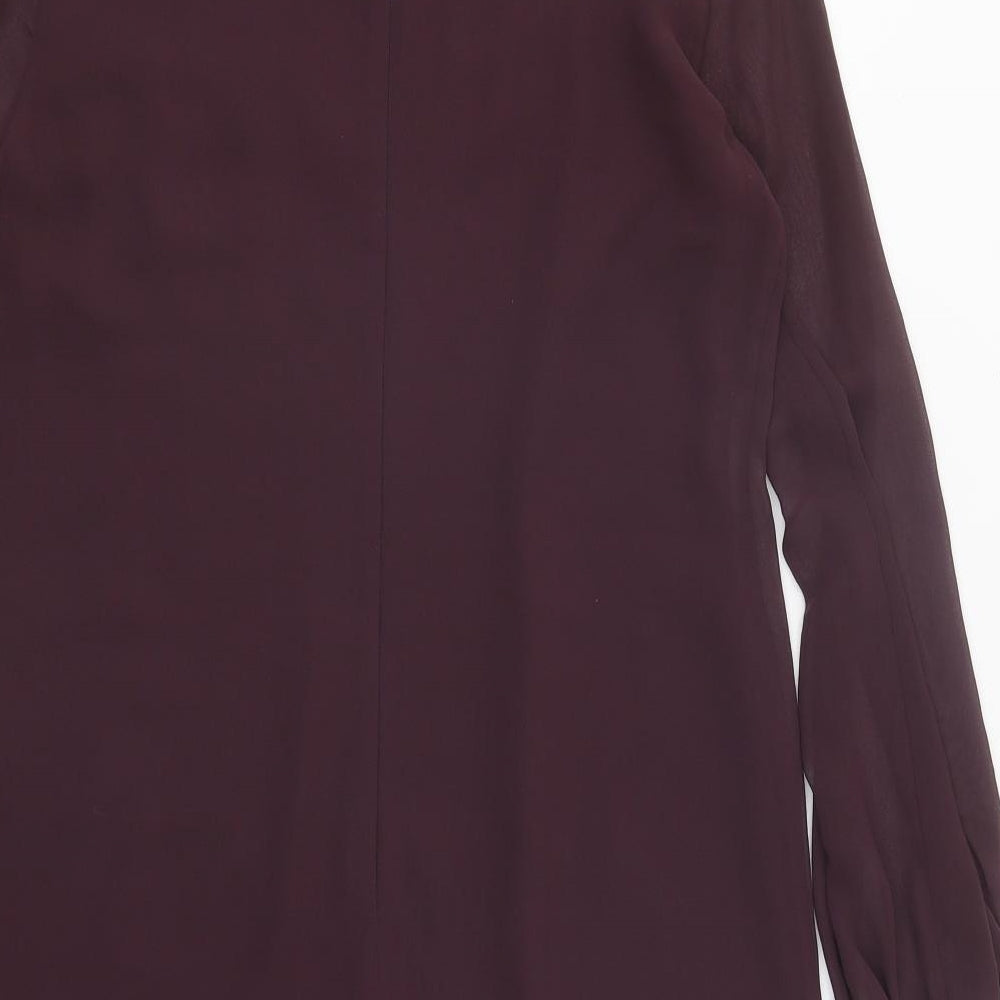 Coast Womens Purple Polyester A-Line Size 12 Round Neck Zip