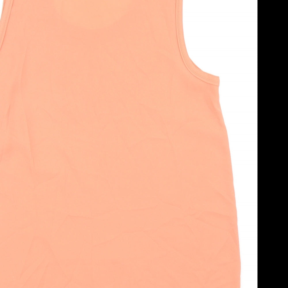 Marks & Spencer Womens Orange Polyester Basic Tank Size 16 Scoop Neck