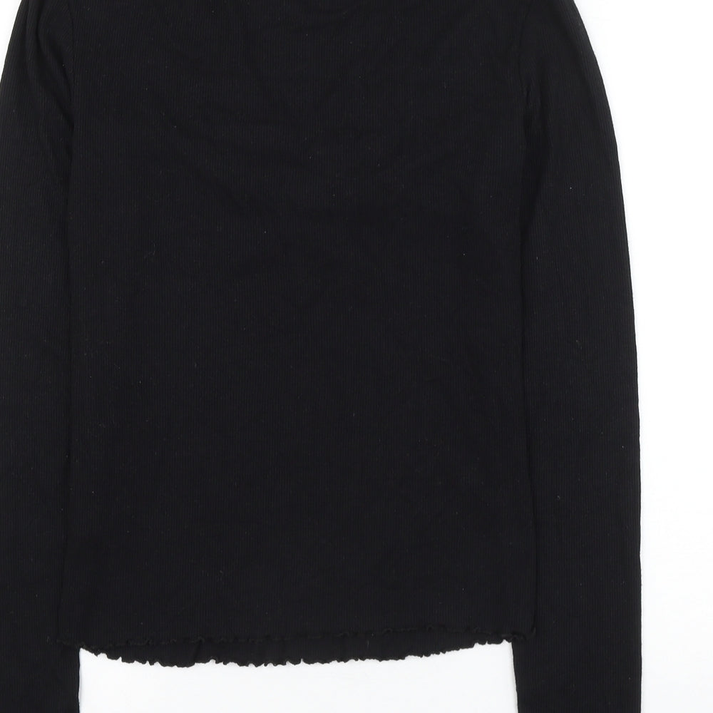 Na-kd Womens Black V-Neck Polyester Pullover Jumper Size S