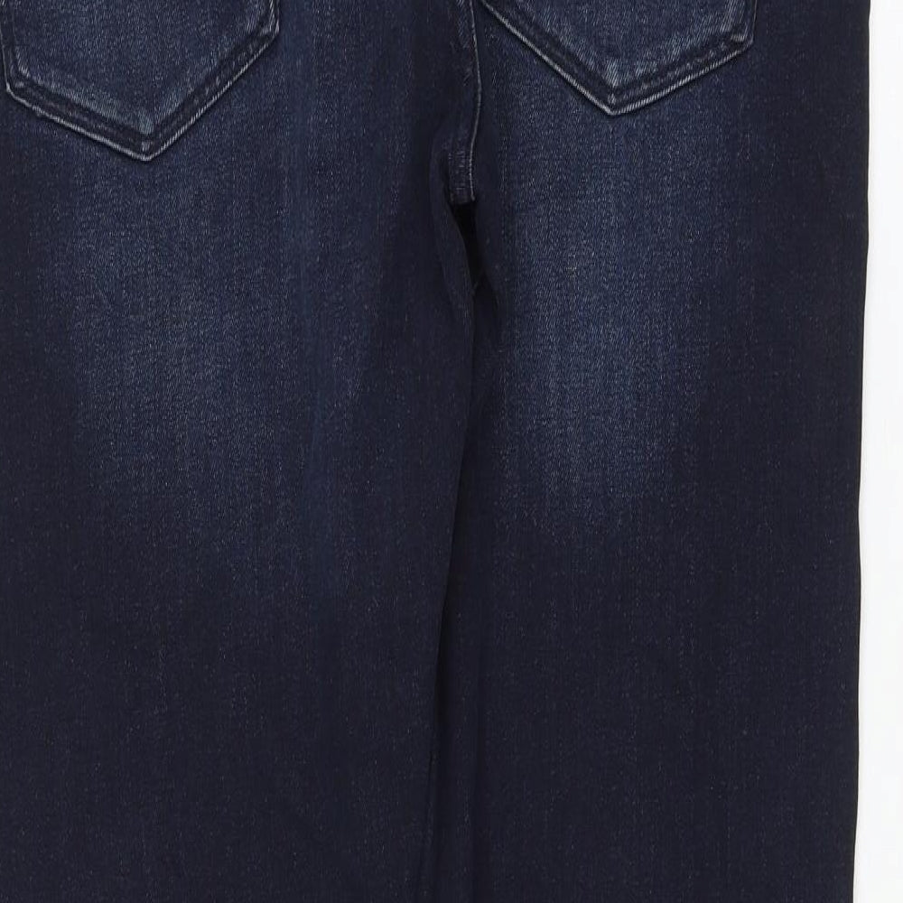 Marks & Spencer Womens Blue Cotton Straight Jeans Size 34 in L31 in Regular Zip
