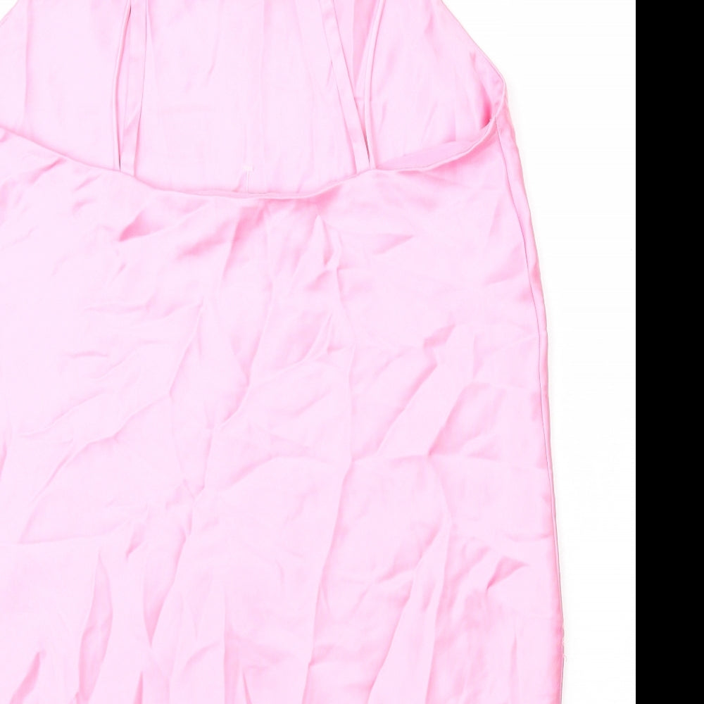Zara Womens Pink Polyester A-Line Size XL Cowl Neck Pullover