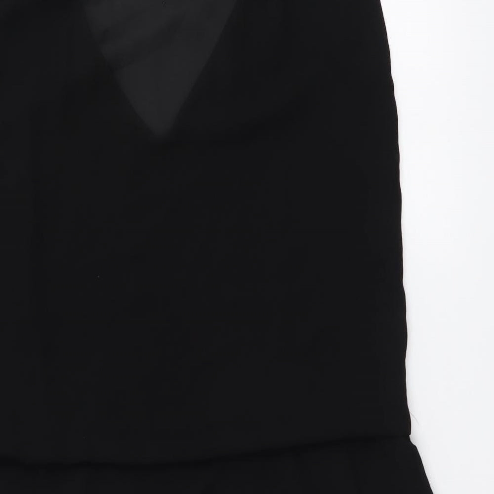 Zara Womens Black Polyester A-Line Size S Scoop Neck Pullover