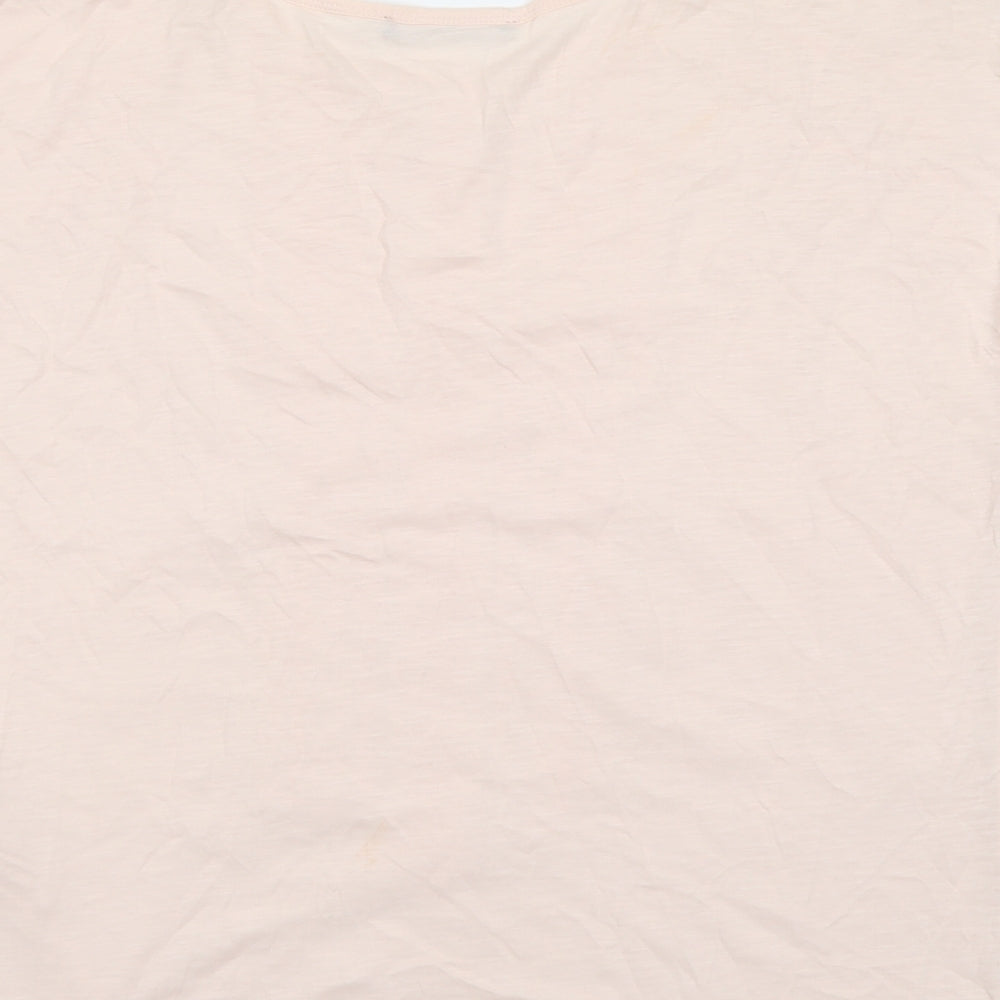 Marks & Spencer Womens Pink Polyester Basic Polo Size 12 Boat Neck