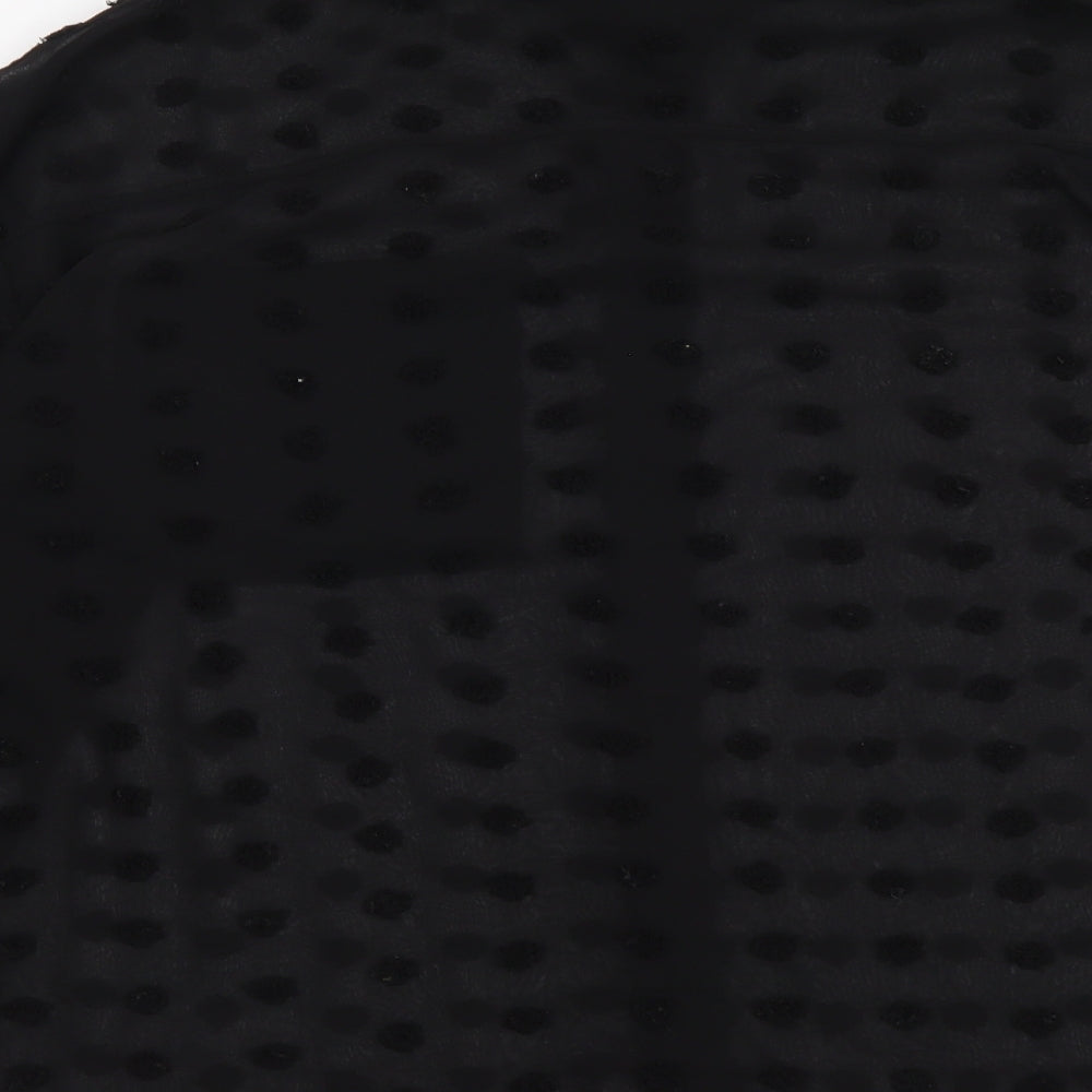 ASOS Womens Black Polka Dot Polyester Basic Button-Up Size 8 Collared