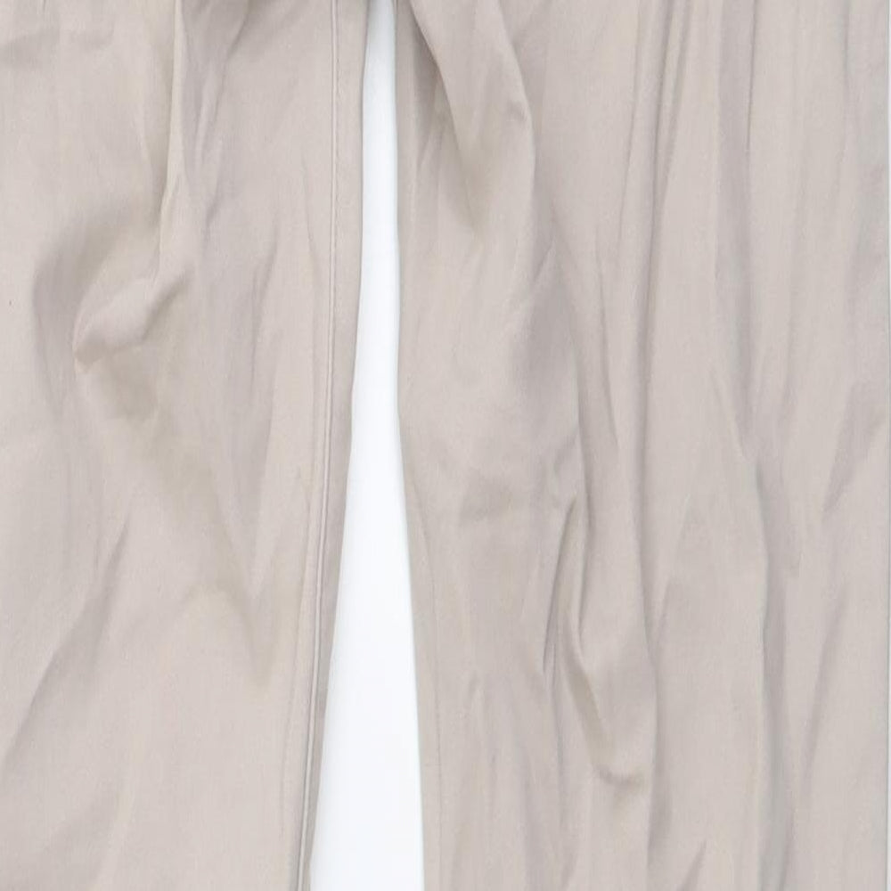 Womens Beige Cotton Skinny Jeans Size 28 in L29 in Regular Button