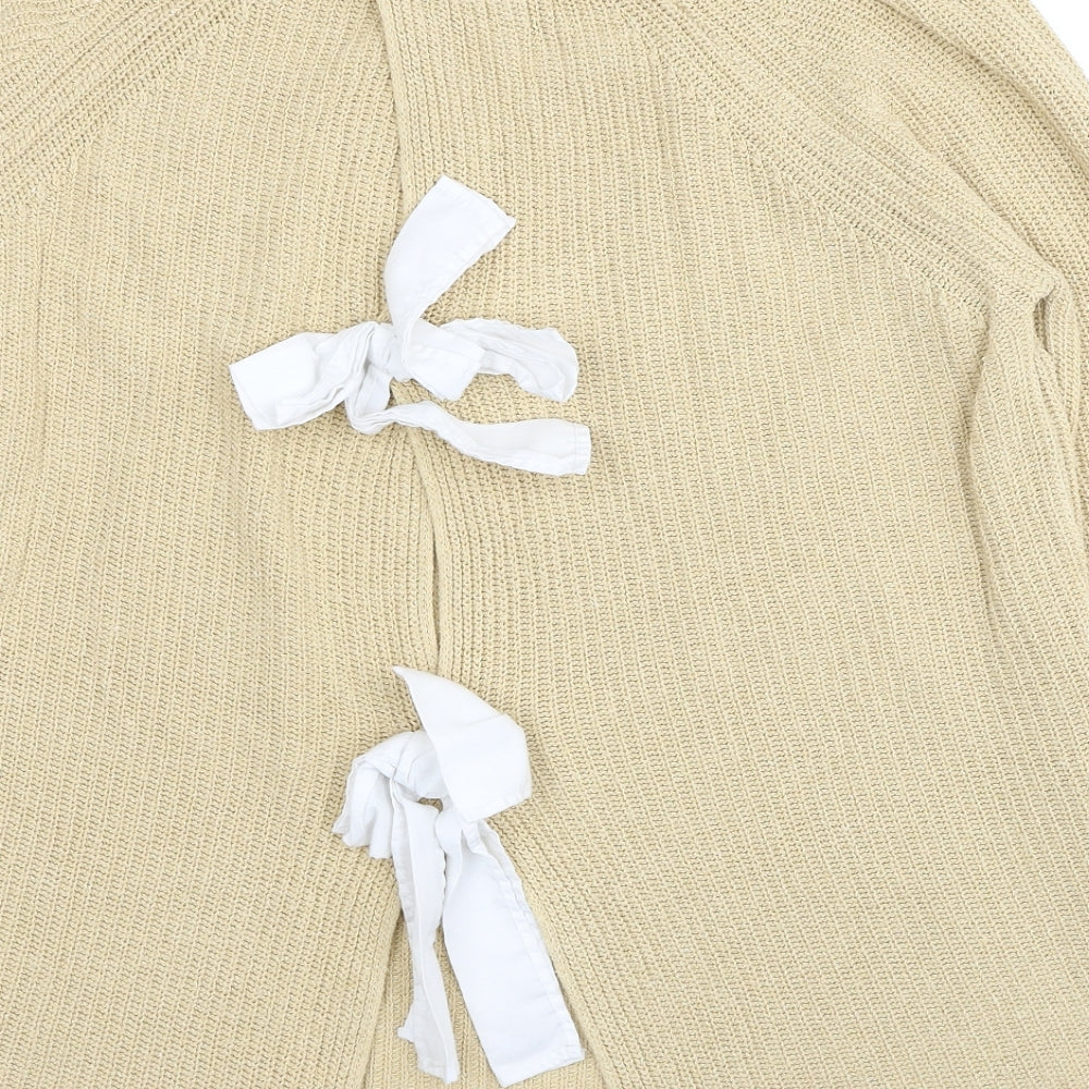 NEXT Womens Beige Boat Neck Cotton Pullover Jumper Size 12