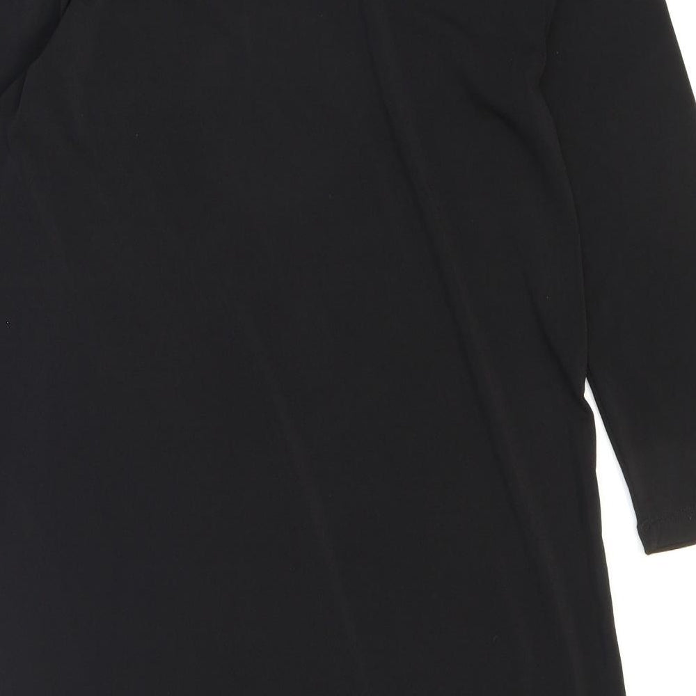 H&M Womens Black Polyester Shift Size XS Boat Neck Pullover