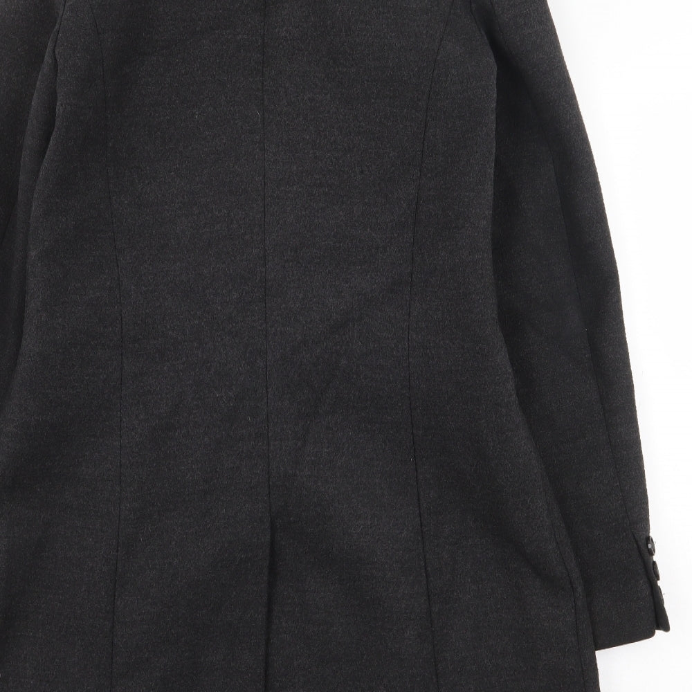 Warehouse Womens Grey Pea Coat Coat Size 6 Button