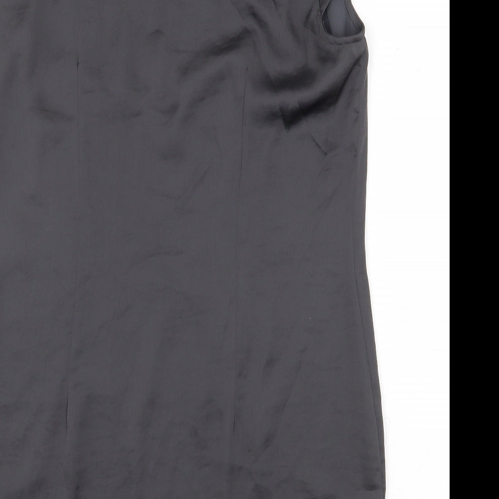 H&M Womens Grey Polyester Basic Blouse Size 12 Boat Neck