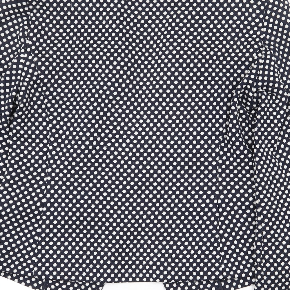 Marks & Spencer Womens Blue Polka Dot Jacket Blazer Size 10