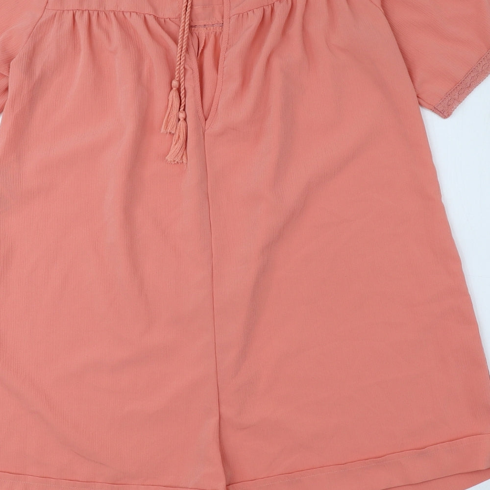 ASOS Womens Pink Polyester Romper One-Piece Size 10 Pullover