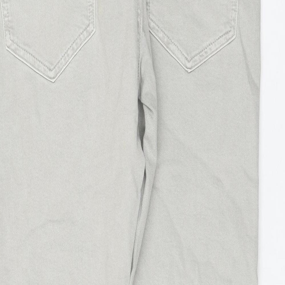 Marks & Spencer Womens Grey Cotton Skinny Jeans Size 32 in L31 in Regular Zip