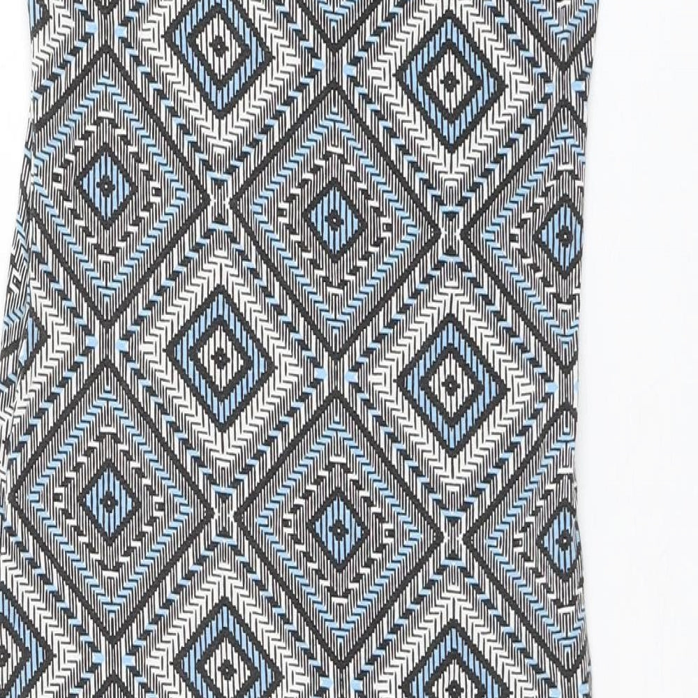 Select Womens Multicoloured Geometric Viscose Tank Dress Size 8 Scoop Neck Pullover