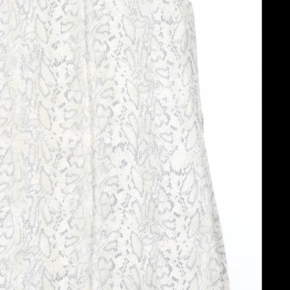 Atmosphere Womens Beige Animal Print Polyester A-Line Size 12 V-Neck Pullover - Snake Print