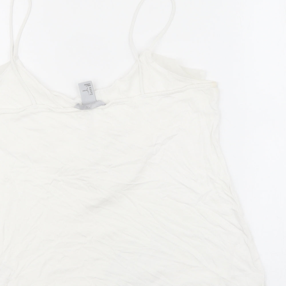 H&M Womens White Polyester Basic Tank Size L Scoop Neck
