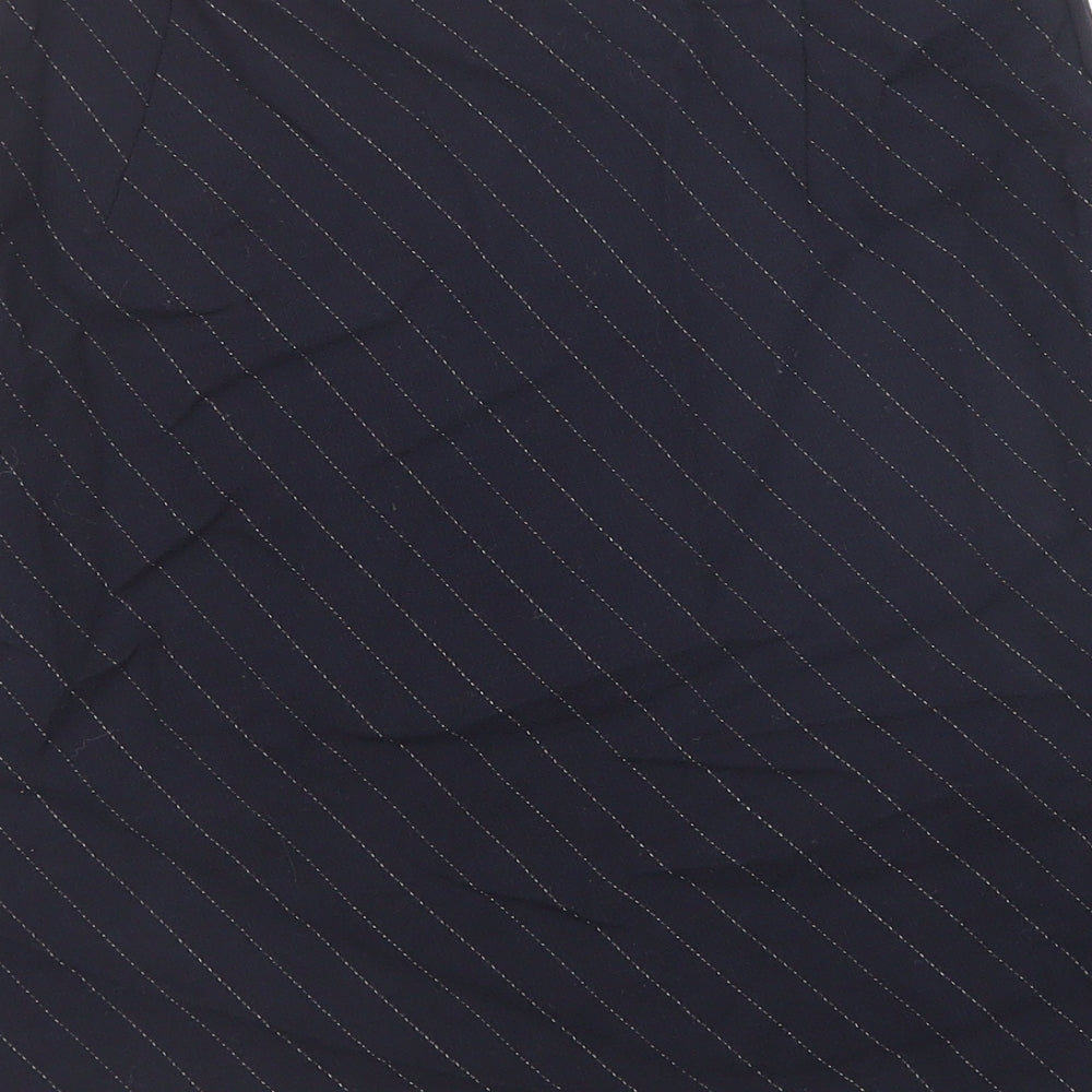 Planet Womens Black Striped Wool A-Line Skirt Size 10 Zip