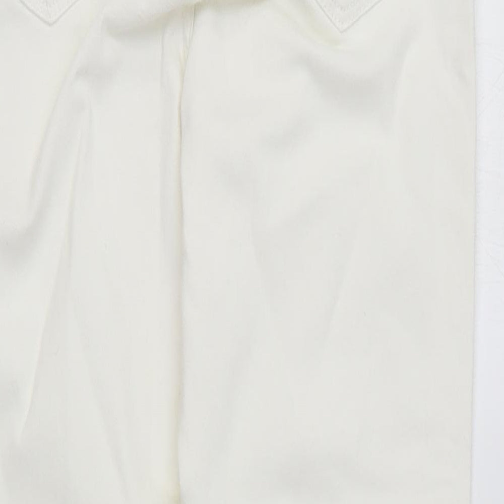 Wallis Womens White Cotton Skinny Jeans Size 8 L28 in Regular Zip