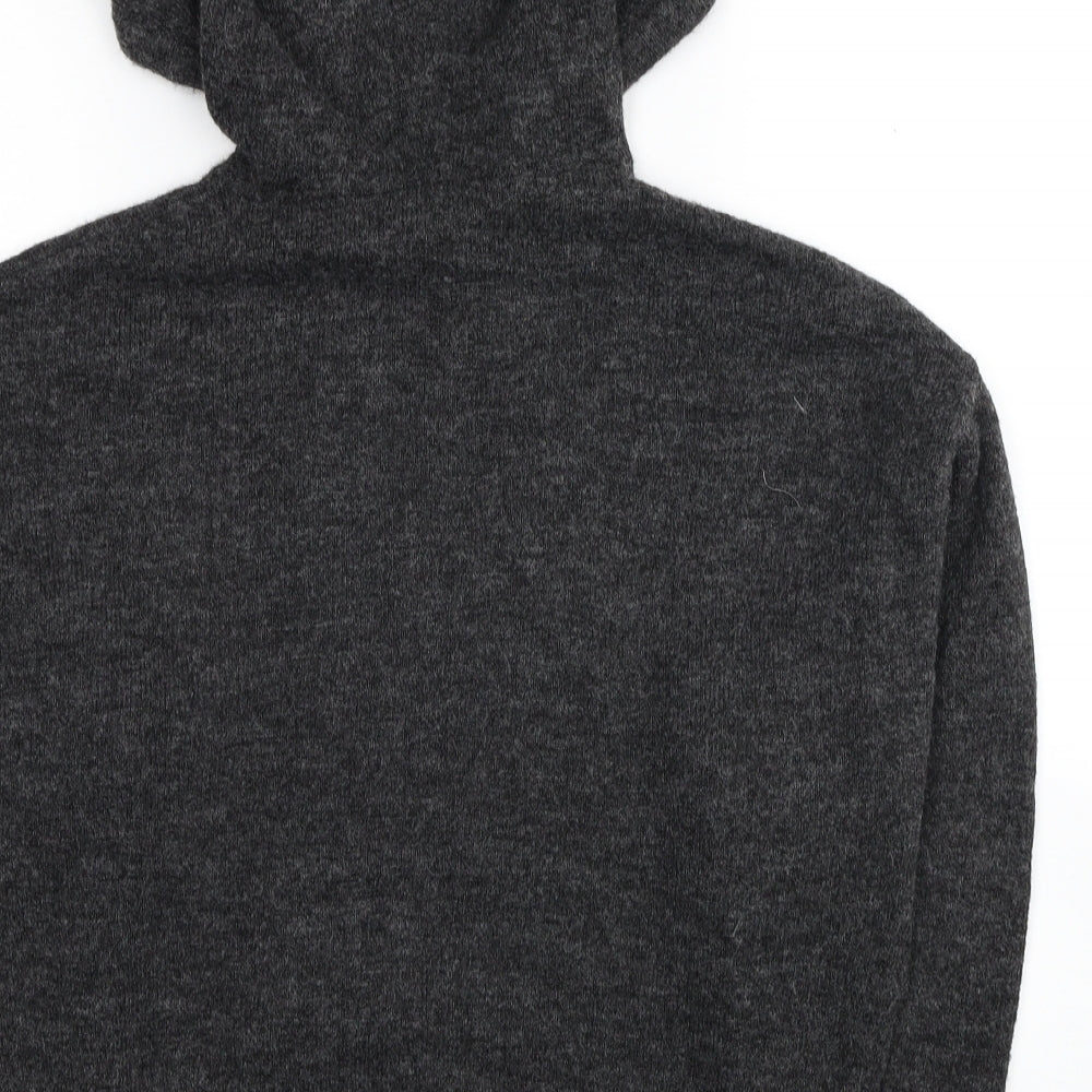 H&M Womens Grey Acrylic Pullover Hoodie Size S Pullover