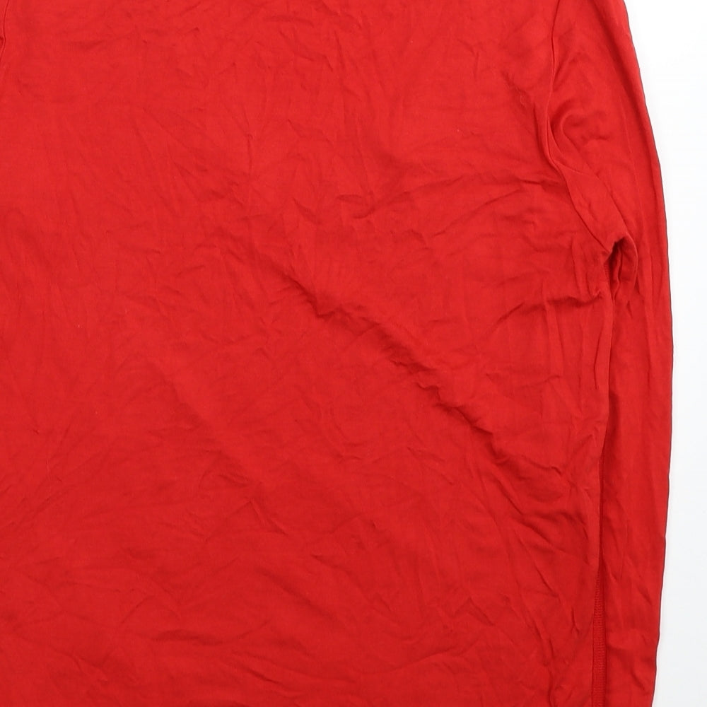 Red Herring Womens Red Viscose Basic Blouse Size 14 V-Neck