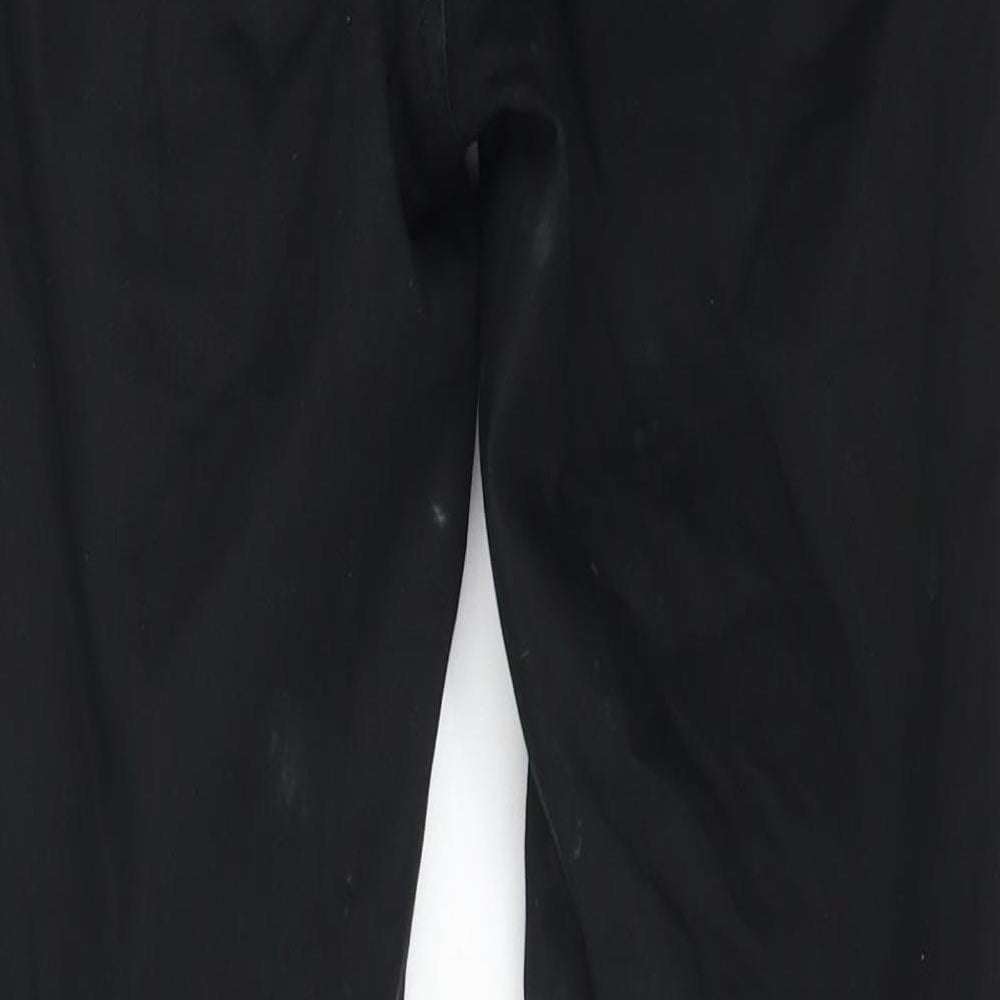 F&F Womens Black Cotton Straight Jeans Size 6 L26 in Regular Button
