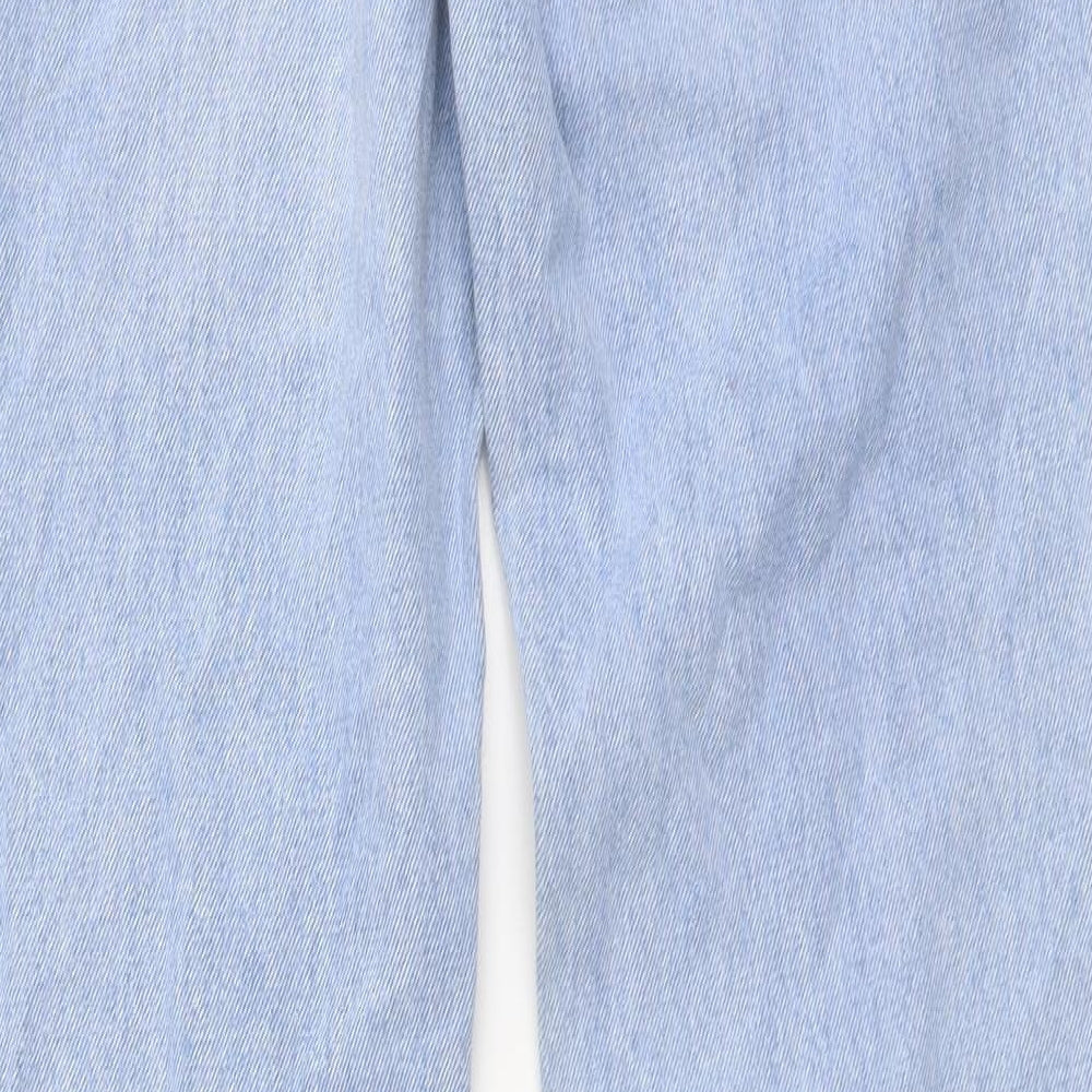 STR Womens Blue Cotton Flared Jeans Size 6 L32 in Regular Button