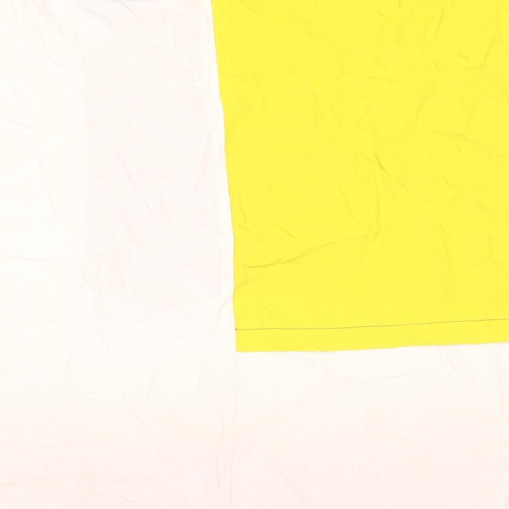 Topshop Womens Yellow Colourblock Polyester Basic T-Shirt Size 8 Round Neck