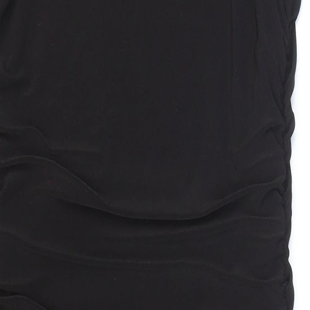 En Focus Studio Womens Black Polyester Bodycon Size 8 Scoop Neck Pullover