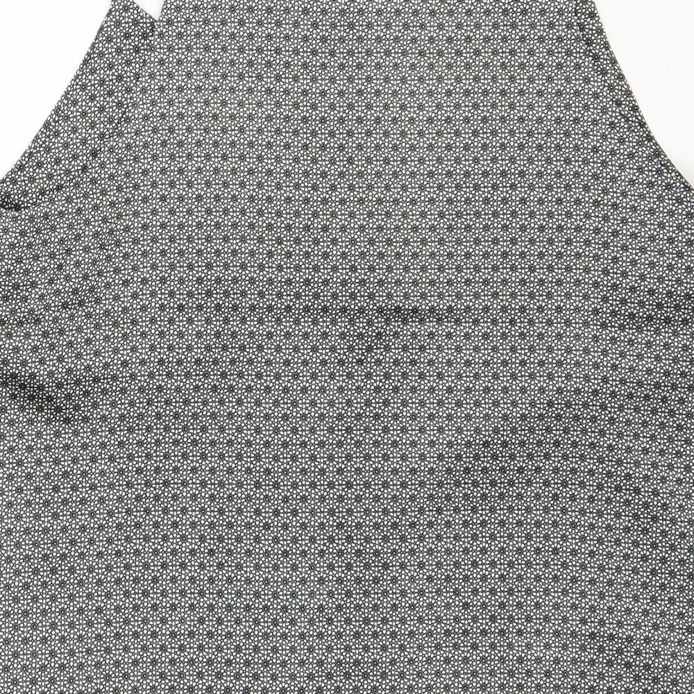 H&M Womens Black Geometric Polyester Camisole Blouse Size 8 V-Neck