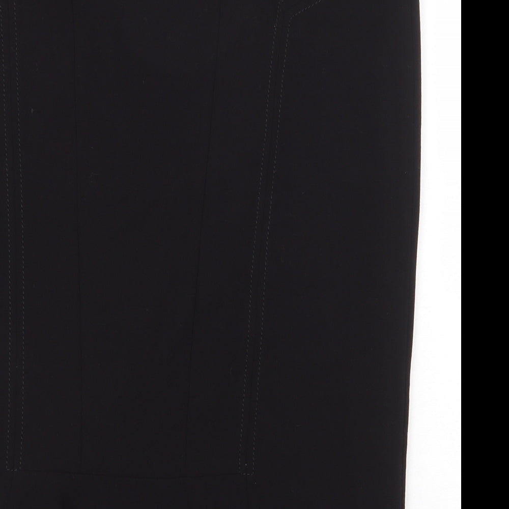 EWM Womens Black Polyester Straight & Pencil Skirt Size 12 Zip