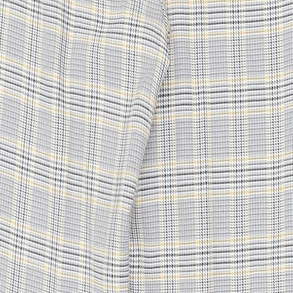 Dorothy Perkins Womens Grey Plaid Polyester Trousers Size 8 L24 in Regular Zip