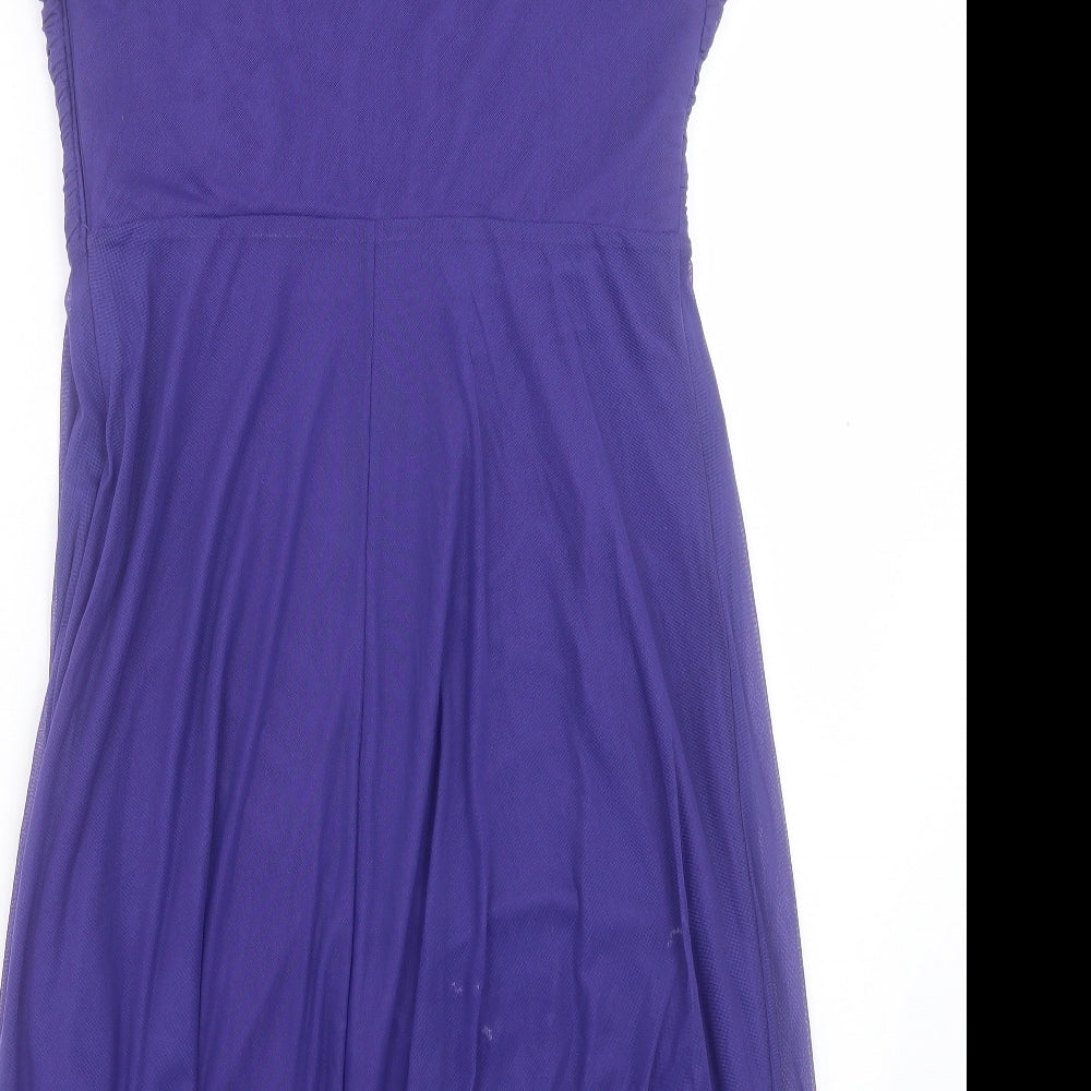 NEXT Womens Purple Nylon A-Line Size 12 Square Neck Zip