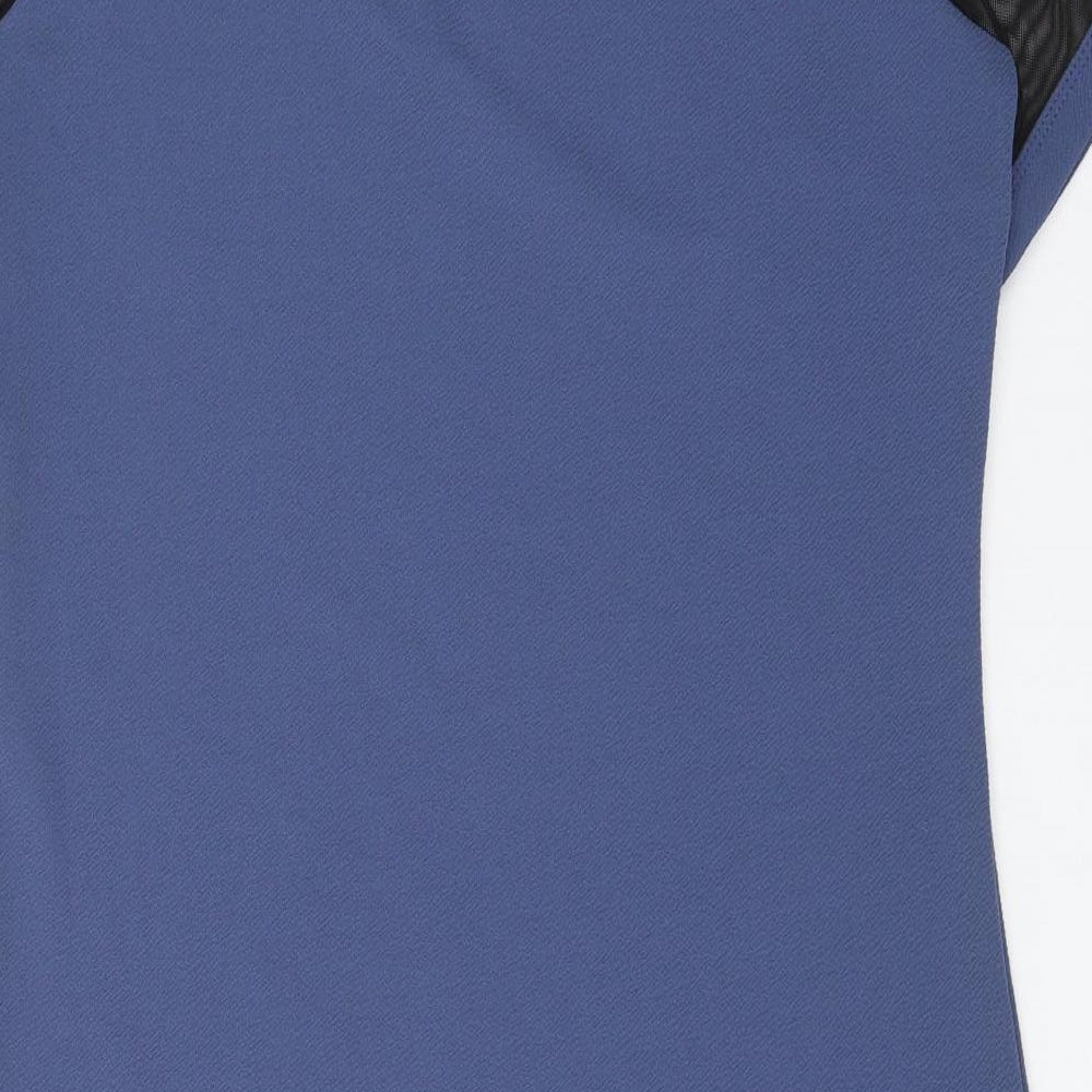 Select Womens Blue Polyester Shift Size 14 Round Neck Pullover